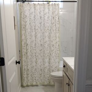 Floral Shower Curtain - Cream and Green